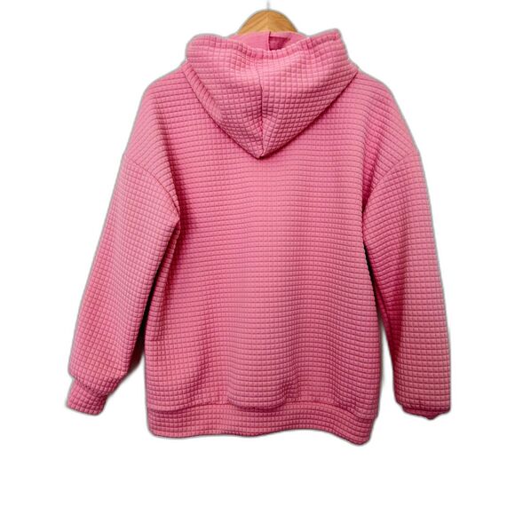 Women's Pink Quarter Zip Pullover Hoodie Sweater S - Picture 2 of 8